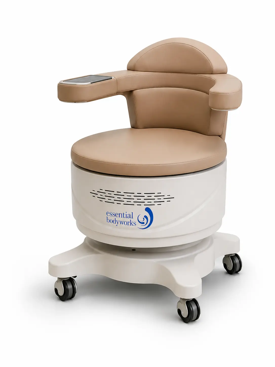 Essential Bodyworks pelvic health chair used for fully clothed, non-invasive treatment