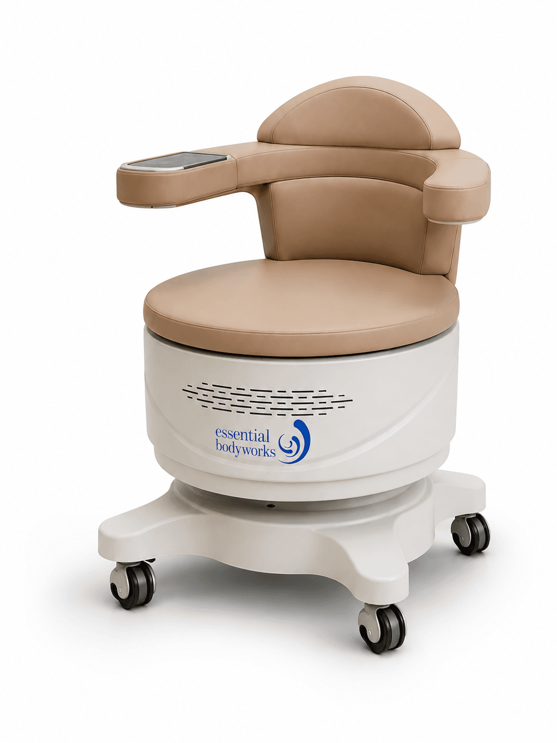 Essential Bodyworks pelvic health chair used for fully clothed, non-invasive treatment